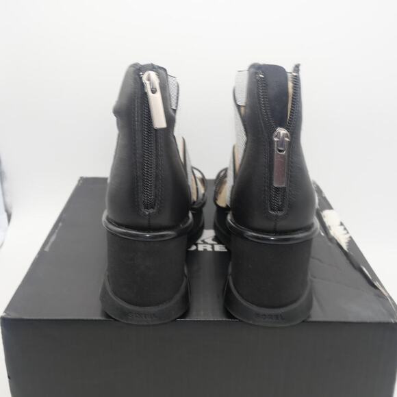 NEW Sorel Joanie III Sport Strap Wedge Sandals Women's 9 Black White - Picture 3 of 8